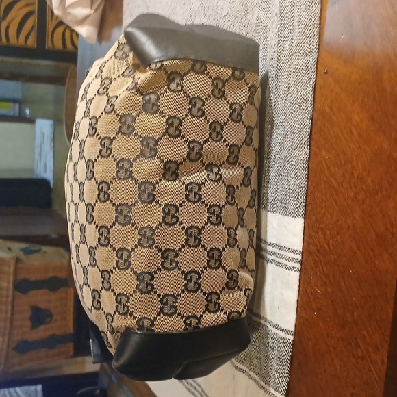 Authentic Gucci Canvas Leather Black And Brown Bag - Picture 6 of 16